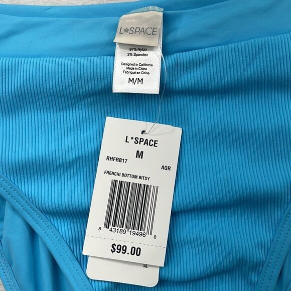 NEW L*Space‎ Medium Blue Womens Bathing Suit Bikini Bottom - Picture 4 of 11